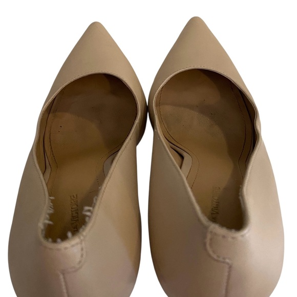 Pour La Victoire Cream Block Heel  Leather. Pumps. Size. 8.5 - Picture 9 of 10